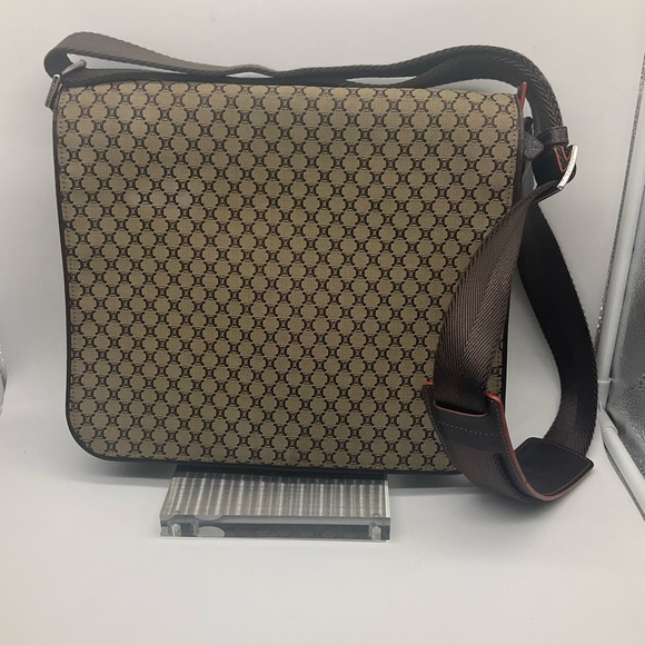 Céline Celine Brown Macadam Canvas Crossbody Bag Black - Picture 1 of 15